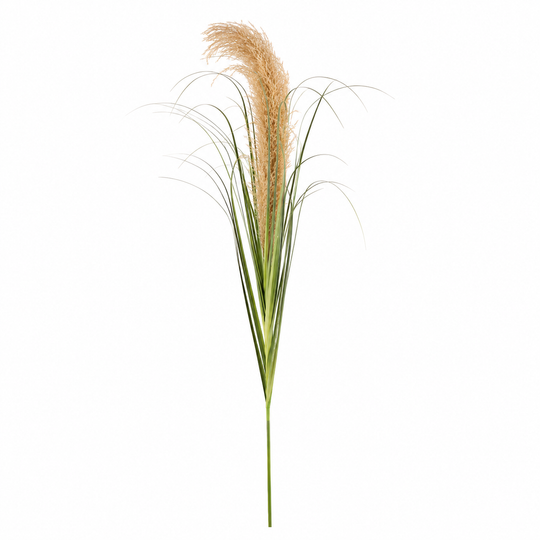 Pianta artificiale erba ornamentale, 140 cm, canna ed erba, verde e marrone, senza vaso