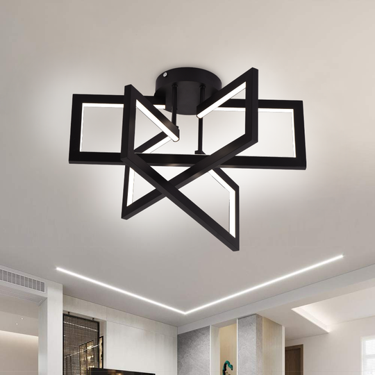 Lampadario LED con telecomando 72W, 3 Elementi, Luce Fredda/Calda/Neutra, Dimmerabile, Nero, LT750/3BK Lampadari LED con Telecomando Titolo predefinito Alessandro Design