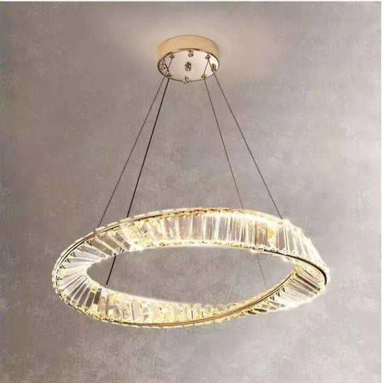 Lustra LED suspendata cu telecomanda si cristal CAIRO 36W, 1 Cerc, lumina Rece/Calda/Neutra, Dimabila, Auriu Lucios, Inaltime Reglabila Lustre LED Cristal Default Title Alessandro Design