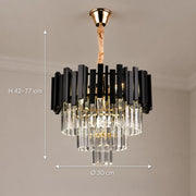 BLOIS Petito Lampadario di cristallo 3xE14, diametro 30 cm, nero, altezza regolabile - 01_CC110:300BK.png