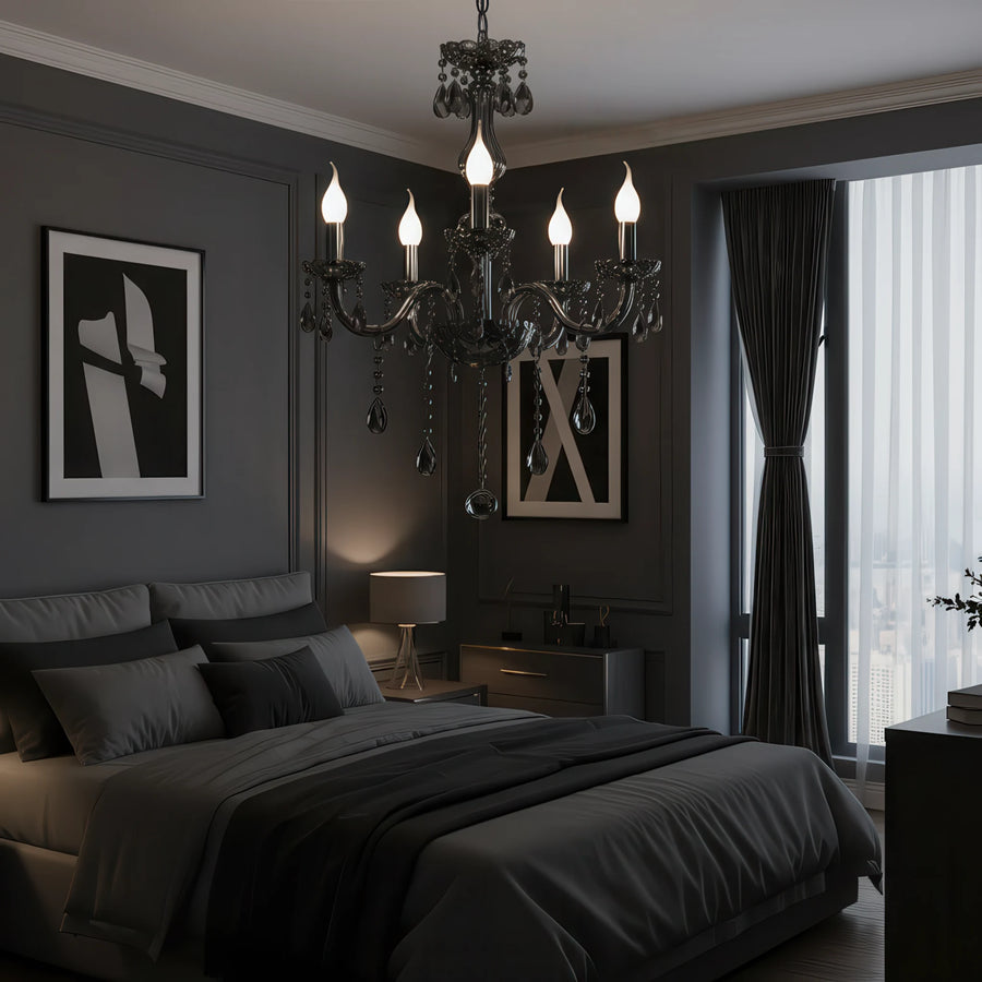 Lampadario di cristallo ALNWICK Eleganza, 5xE14, diametro 48 cm, nero, altezza regolabile - 01_CC125-5BK.png