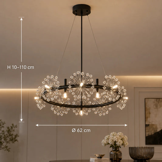 PETERHOF Lampadario in cristallo Magno, diametro 62 cm, 20X G4, nero, altezza regolabile - 01_CC167-600BK.png