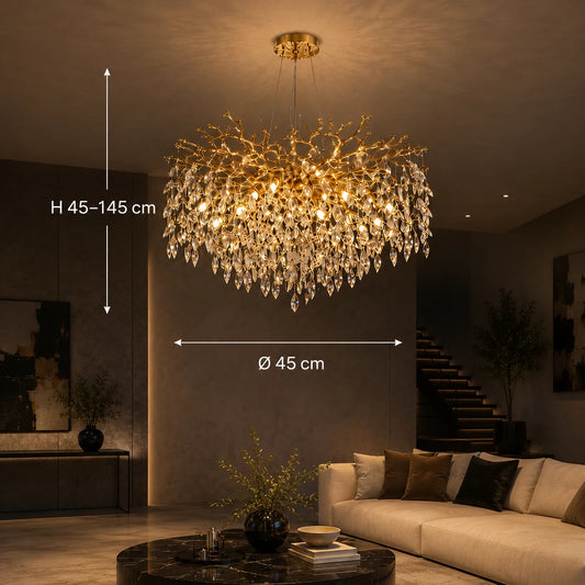 Lampadario di cristallo WALTZ Rhapsody, 6xG9, oro, diametro 45 cm, altezza regolabile - 01_CC330-45.png