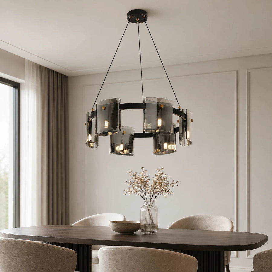 Lampadario moderno, Valmontreux Largo, 6xG9, diametro 60 cm, nero, altezza regolabile - 01_CM360-600BK.png
