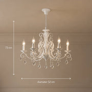 DELLI SANTI Lampadario 6xE14, Diametro 52cm, Bianco, Altezza Regolabile - 01_LC130-6WH.png