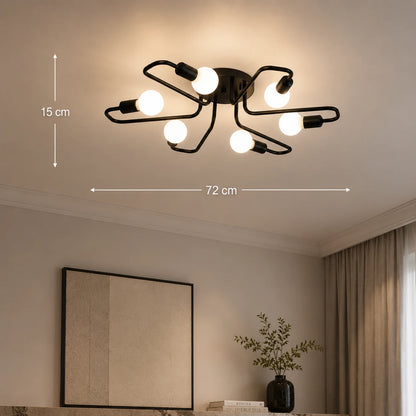 Lampadario MODERNIST Hexa 6, 6x E27, Nero, Design Moderno - 01_LC360-6BK.png