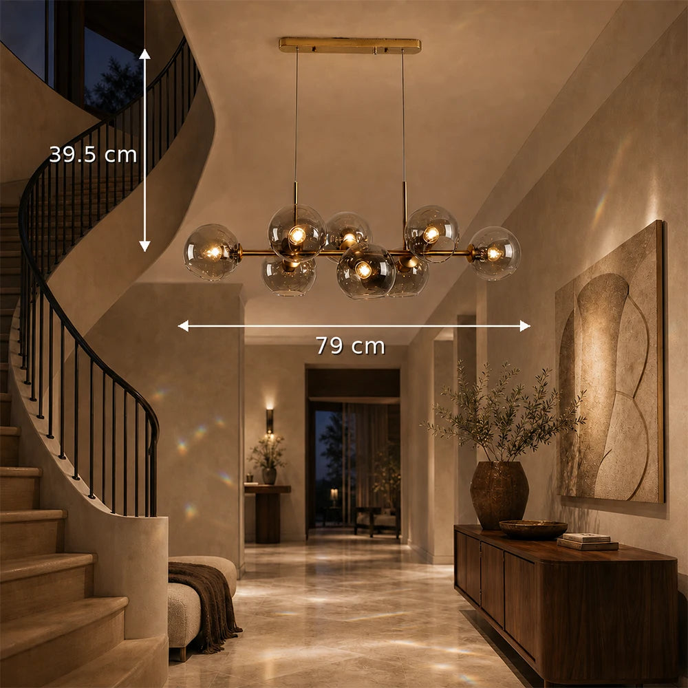 Lampadario a globo, MODEST Grand, 8xE27, Oro, Metallo - 01_LC809-8.png