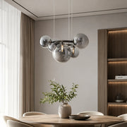 Lampadario con Paralume Tondo, VENERE Zodiaco, 1 Cerchio 5xG9, Metallo, Nero, Altezza Regolabile - 01_LC811-5.png
