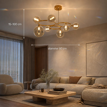Lustra VENERE Luce, 3 Cercuri, 7xG9, Auriu, Metallo , Inaltime Reglabila - 01_LC811-7.png