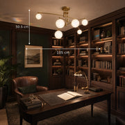 Lampadario con paralume rotondo, cupola PENTHOUSE, 6x G9, oro, metallo - 01_LC825GD.png