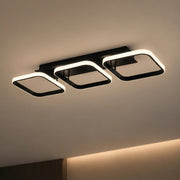 Lampadario LED VERTEX 34W, 3 Quadrati, Lineare, Luce Fredda/Calda/Neutra, Nero