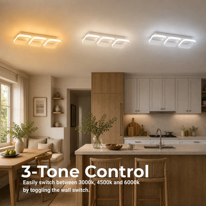 Lampadario LED VERTEX 34W, 3 Quadrati, Lineare, Luce Fredda/Calda/Neutra, Bianco - 01_LL770-3WH.png