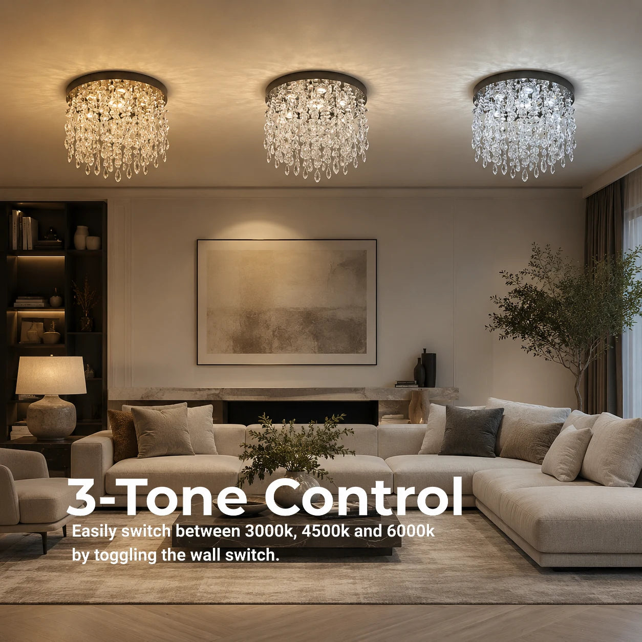 Lampadario LED in cristallo LLC210/400CH Rotondo, 22 W, Luce fredda/calda/neutra, Cristallo, Cromo lucido - 01_LLC210-400CH.png