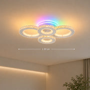 Lampadario LED con telecomando e cristallo NOVA ROTONDA RGB 82W, 4 Cerchi, Luce Fredda/Calda/Neutra, Dimmerabile, Bianco - 01_LT073-4WH.png