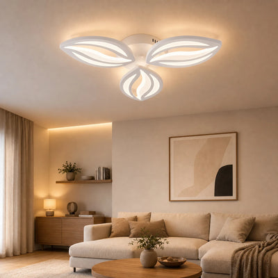 Lampadario LED con telecomando ORCHID 40W, 3 Petali, Luce Fredda/Calda/Neutra, Dimmerabile, Bianco