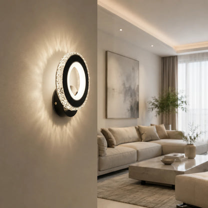 Lampada da parete a LED NOVA Rotonda, 16W, Nero e acciaio inossidabile, Luce calda/fredda/neutra - 02_AL073-1BK.png