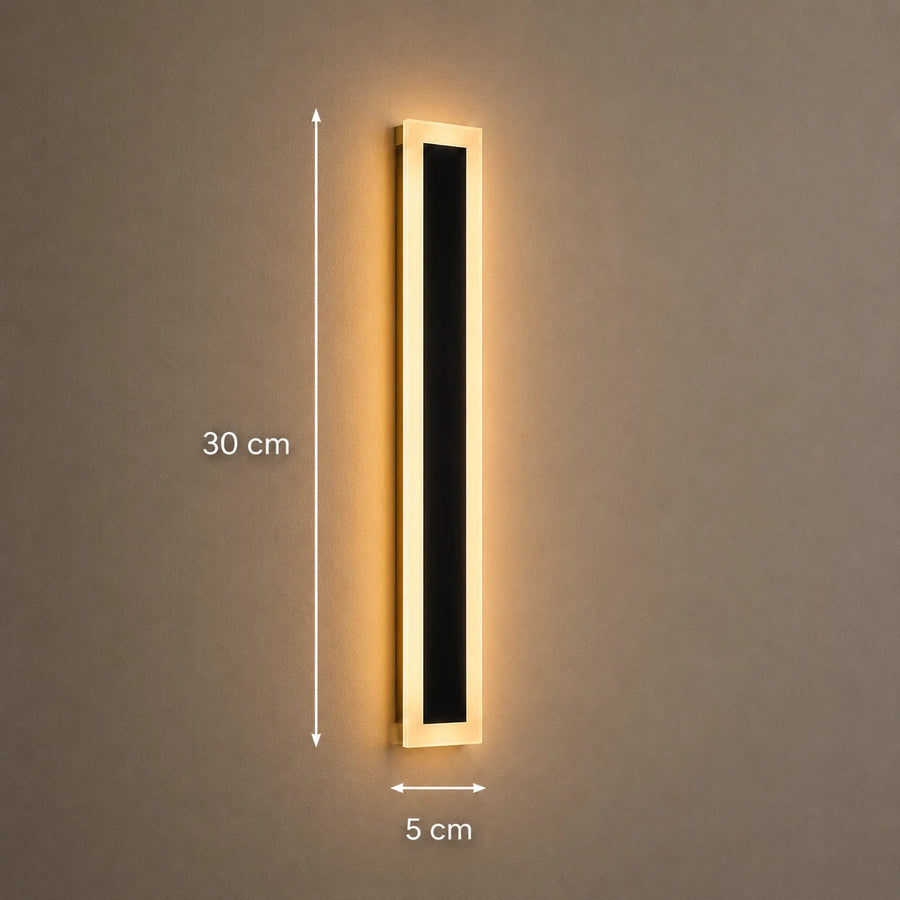 Lampada da parete a LED per esterni Mack, lunghezza 30 cm, 4 W, IP65, metallo, lineare, nero - 02_AX200-300BK.png