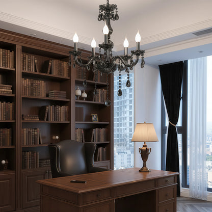 Lampadario di cristallo ALNWICK Eleganza, 5xE14, diametro 48 cm, nero, altezza regolabile - 02_CC125-5BK.png