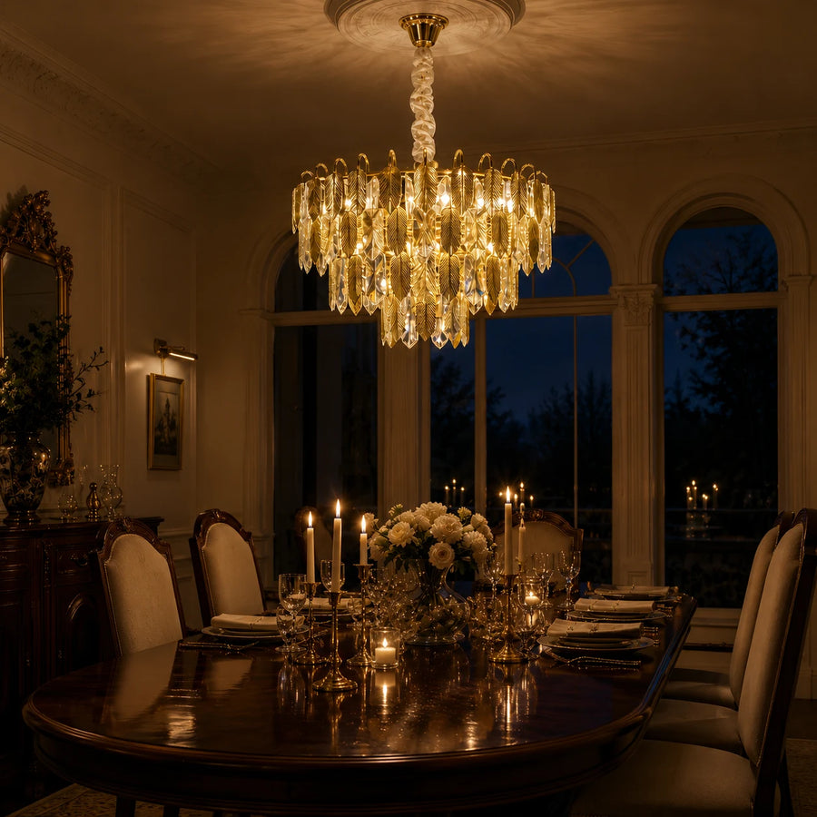 Lampadario in Cristallo VENARIA 8x E14, Diametro 50cm, Oro Lucido, Altezza Regolabile - 02_CC8052-500GD.png