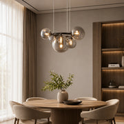 Lampadario con Paralume Tondo, VENERE Zodiaco, 1 Cerchio 5xG9, Metallo, Nero, Altezza Regolabile - 02_LC811-5.png