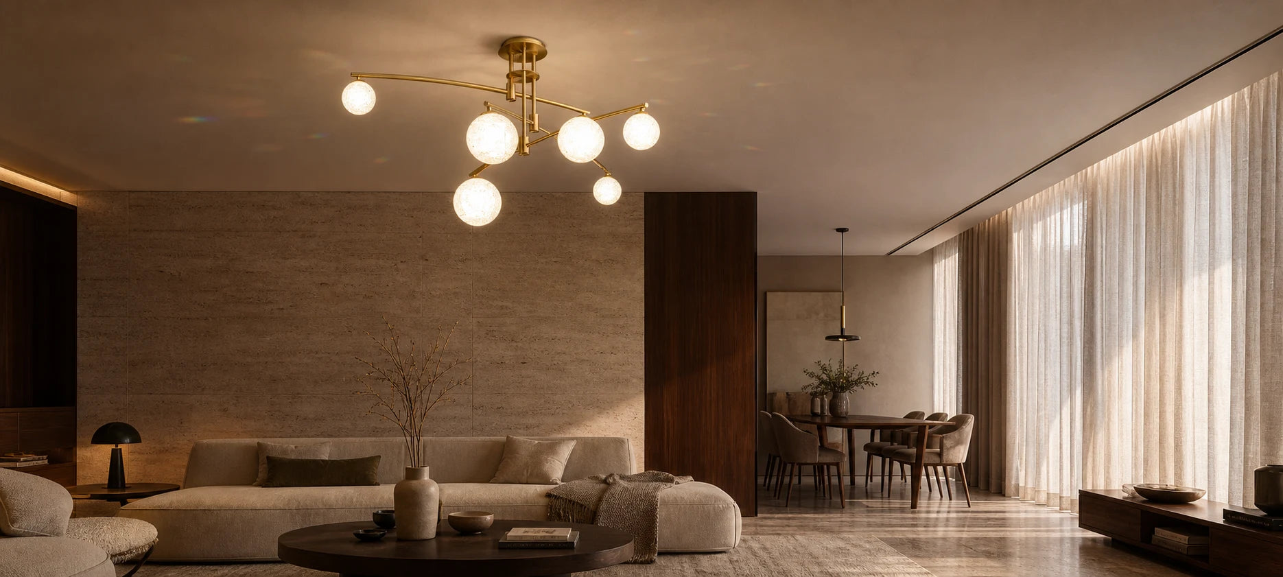 Lampadario con paralume rotondo, cupola PENTHOUSE, 6x G9, oro, metallo - 02_LC825GD.png