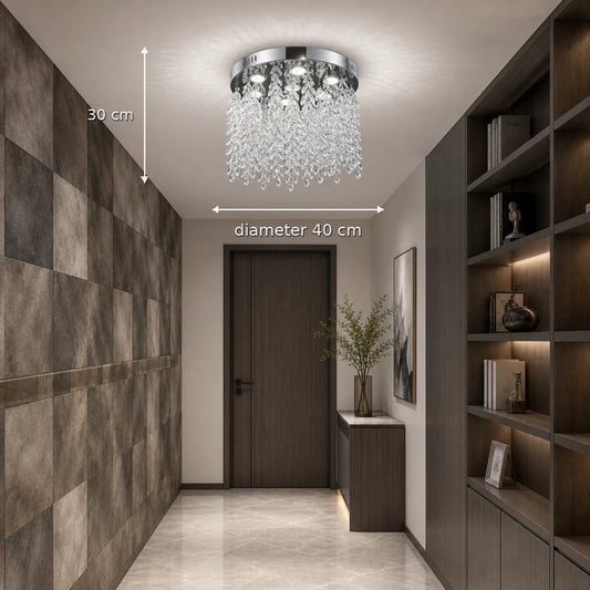 Lampadario LED in cristallo LLC210/400CH Rotondo, 22 W, Luce fredda/calda/neutra, Cristallo, Cromo lucido - 02_LLC210-400CH.png