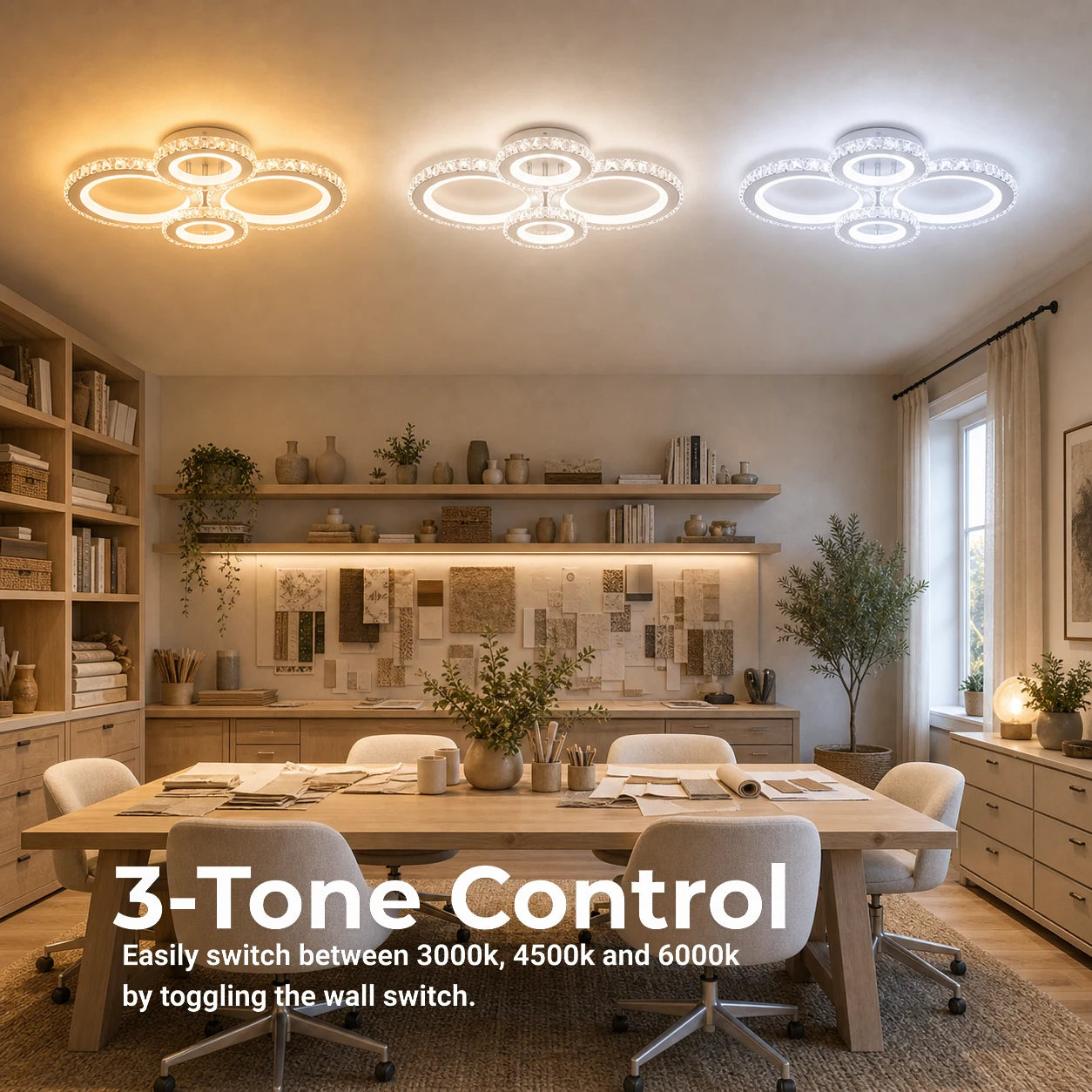 Lustra LED cu telecomanda si cristal NOVA ROTONDA RGB 82W, 4 Cercuri, lumina Rece/Calda/Neutra, Dimabila, Crom - 02_LT075-4.png