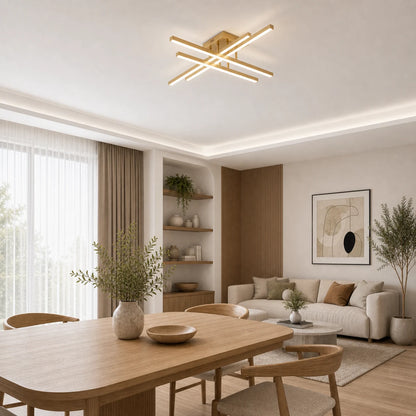 Lustra LED cu Telecomanda LINEX, 53W, Lumina 3000K/4000K/6000K, Dimabila, Auriu - 02_LT171-4GD.png