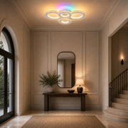Lampadario LED con telecomando e cristallo NOVA ROTONDA RGB 82W, 4 Cerchi, Luce Fredda/Calda/Neutra, Dimmerabile, Bianco - 03_LT073-4WH.png