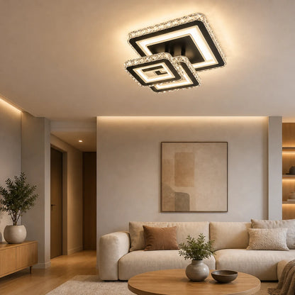 Lustra LED cu telecomanda si cristal LEILA 88W, 3 Patrate, lumina Rece/Calda/Neutra, Dimabila, Negru Crom Lucios - 03_LT078-3BK.png