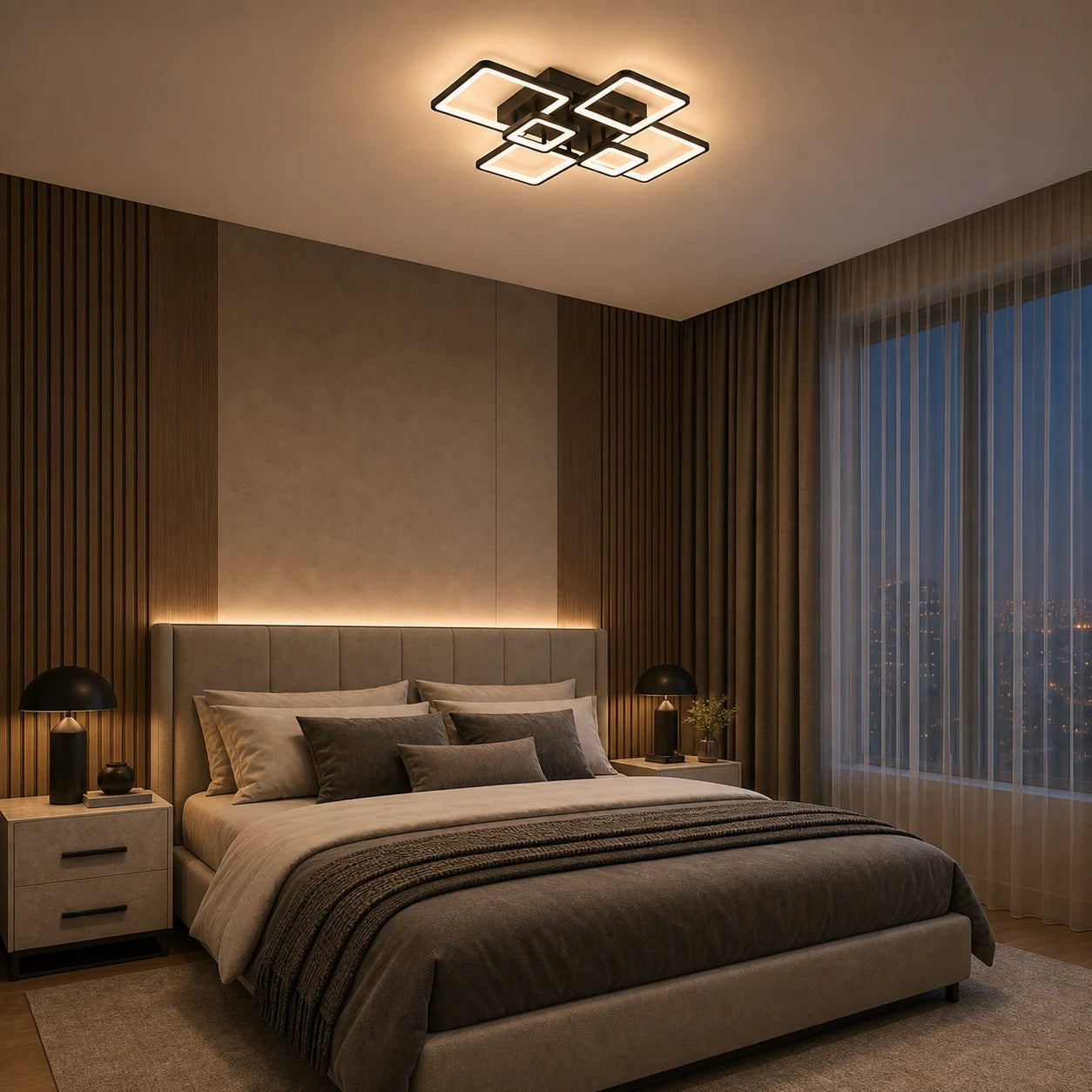 Lustra LED cu telecomanda ELLA 120W, 6 Patrate, lumina Rece/Calda/Neutra, Dimabila, Negru, Metal si Acril - 03_LT130-6BK.png
