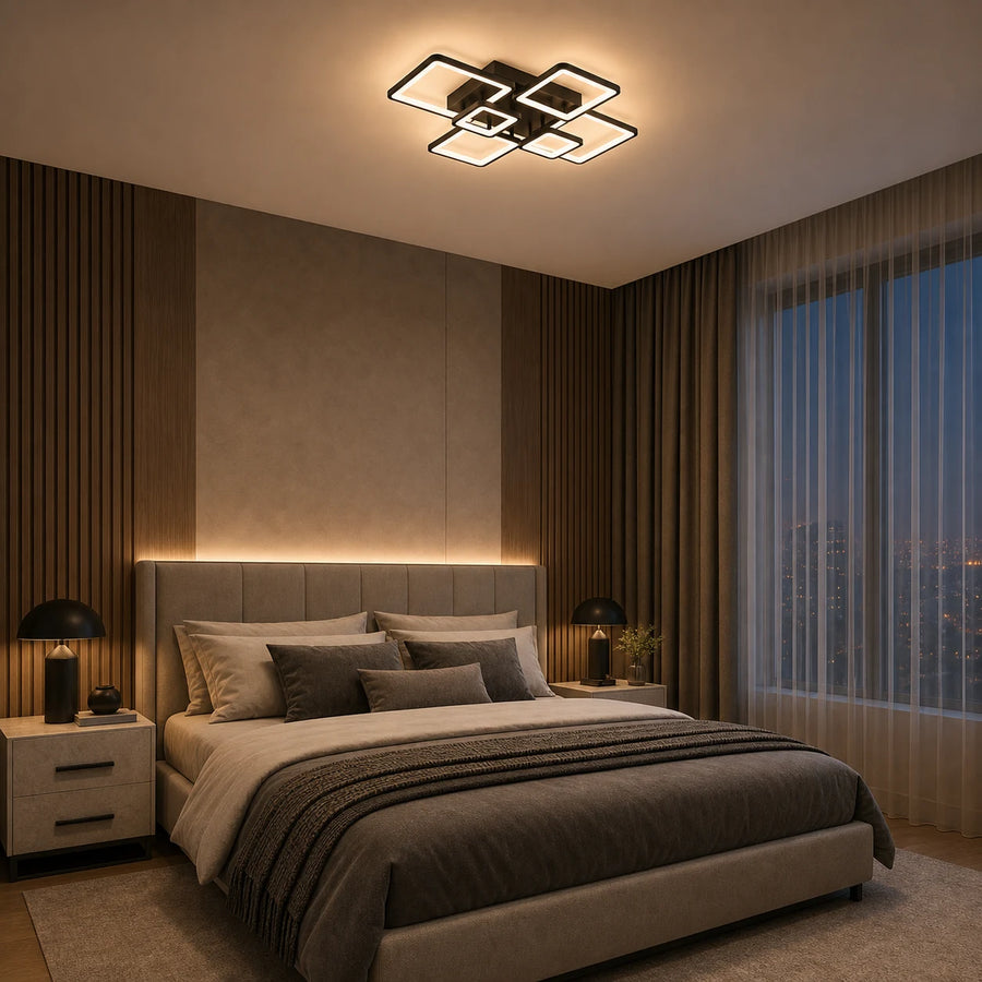 Lustra LED cu telecomanda ELLA 120W, 6 Patrate, lumina Rece/Calda/Neutra, Dimabila, Negru, Metal si Acril - 03_LT130-6BK.png