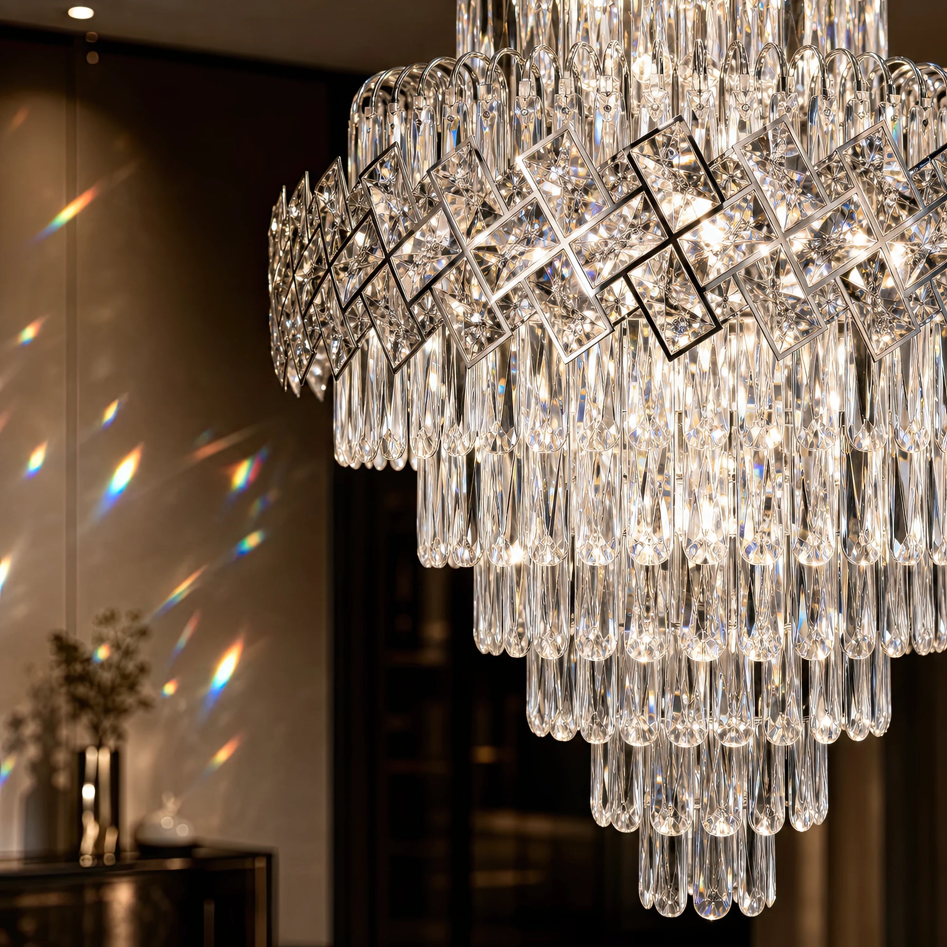 Lampadario in cristallo WINDSOR Grande Supremo 14xE14, diametro 60X90 cm, cromo lucido, altezza regolabile - 04_CC800-600X900CH.png