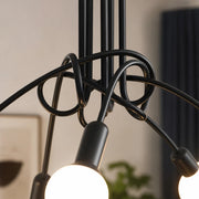 Lampadario modernista Penta 5, 5x E27, Nero, Design moderno - 04_LC366-5BK.png
