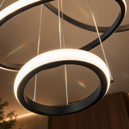 Lampadario a sospensione a LED RICCI 81W, 3 Cerchi, Luce Fredda/Calda/Neutra, Nero, Altezza regolabile - 04_LL104-3BK.png