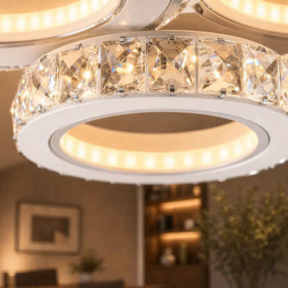 Lampadario LED con telecomando e cristallo NOVA ROTONDA RGB 82W, 4 Cerchi, Luce Fredda/Calda/Neutra, Dimmerabile, Bianco - 04_LT073-4WH.png