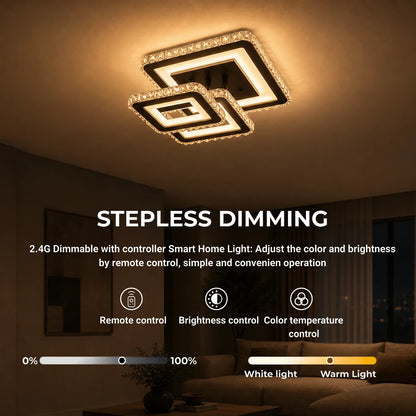 Lustra LED cu telecomanda si cristal LEILA 88W, 3 Patrate, lumina Rece/Calda/Neutra, Dimabila, Negru Crom Lucios - 04_LT078-3BK.png