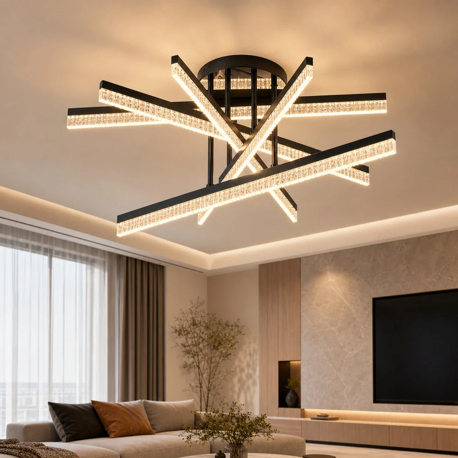 Lustra LED cu Telecomanda LT179/5BK, 68W, 5 Elemente, Lumina Rece/Clada/Neutra, Dimabila, Negru - 04_LT179-5BK.png