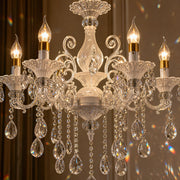SANSSOUCI Lampadario 6xE14 Cristallo e Metallo – Design Classico, Argento Bianco - 05_CC220-6WH.png