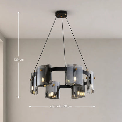 Lampadario moderno, Valmontreux Largo, 6xG9, diametro 60 cm, nero, altezza regolabile - 05_CM360-600BK.png