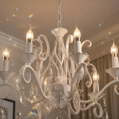 DELLI SANTI Lampadario 6xE14, Diametro 52cm, Bianco, Altezza Regolabile - 05_LC130-6WH.png