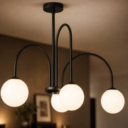 Lampadario con Paralume, Torino, 4xE27, Nero, Metallo - 05_LC850-4BK.png