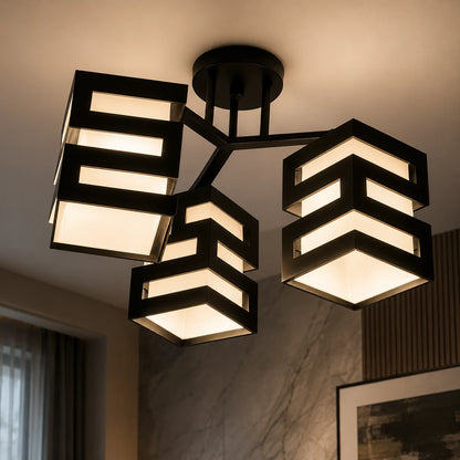 VANJA Lampadario con Paralume Quadrato, 3 X Attacco E27 Bianco / Nero - 05_LC890-3.png