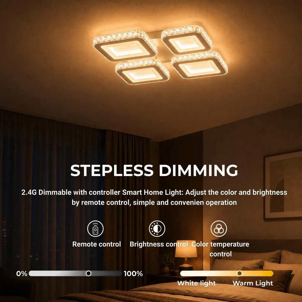 Lustra LED cu telecomanda si cristal LEILA RGB 69W, 4 Patrate, lumina Rece/Calda/Neutra, Dimabila, Alb - 05_LT078-4WH.png