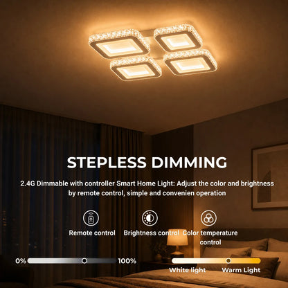 Lustra LED cu telecomanda si cristal LEILA RGB 69W, 4 Patrate, lumina Rece/Calda/Neutra, Dimabila, Alb - 05_LT078-4WH.png