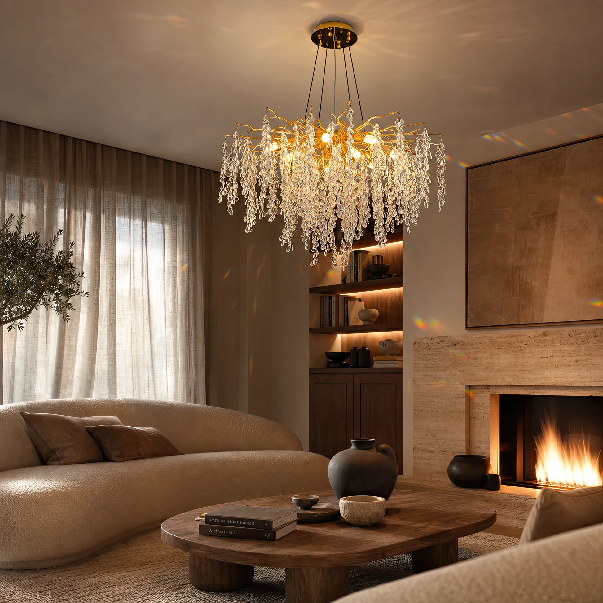 Lampadario in cristallo a cascata WALTZ, 9x G9, oro, 80 cm, altezza regolabile - 06_CC331-80.png