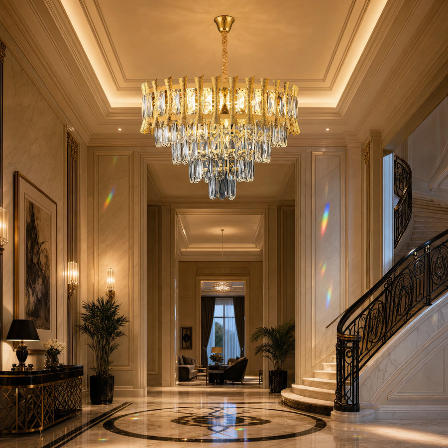 Lampadario di cristallo HAMPTON Elegance 8x E14, diametro 49 cm, oro lucido, altezza regolabile - 06_CC8926-500GDT.png