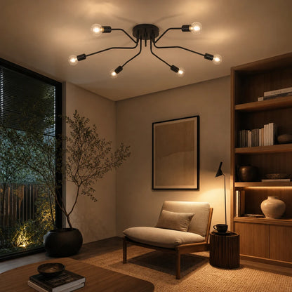 Lampadario MODERNIST Hexa 6, 6x E27, Nero, Design Moderno - 06_LC360-6BK.png