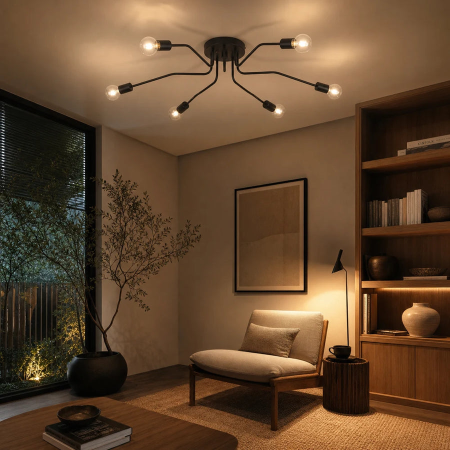 Lampadario MODERNIST Hexa 6, 6x E27, Nero, Design Moderno - 06_LC360-6BK.png
