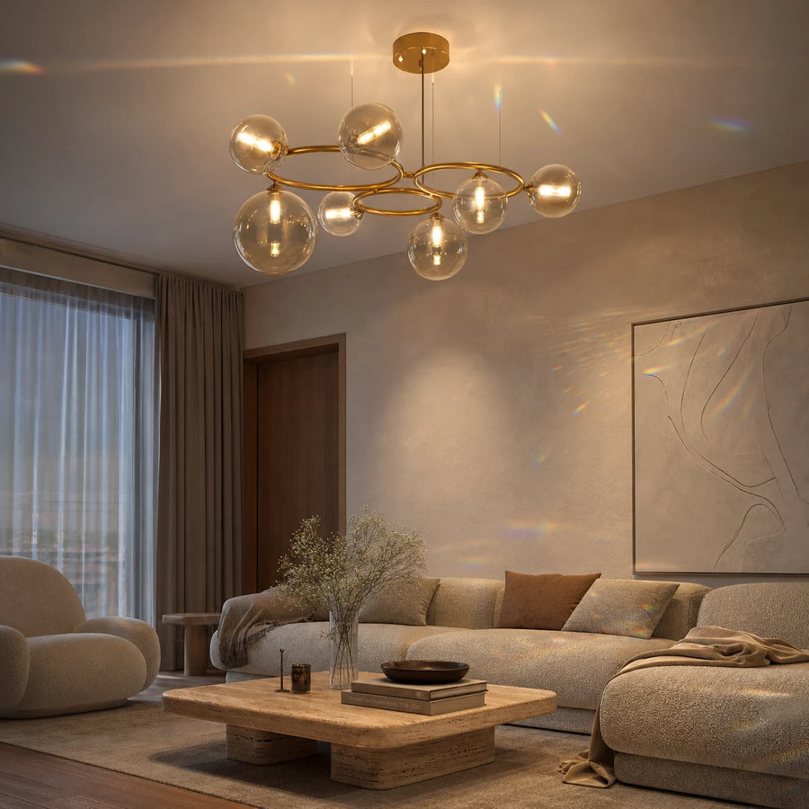 VENERE Luce Lampadario, 3 Cerchi, 7xG9, Oro, Metallo, Altezza Regolabile - 04_LC811-7.png